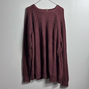 Columbia Men Knit Ribbed‎ Crew Neck Sweater Red Pullover size XL